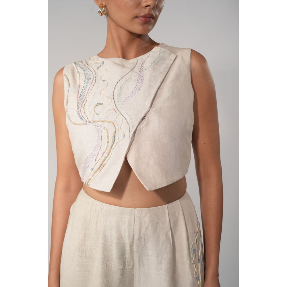 Orthodox Olympus Overlap Beige Crop Top
