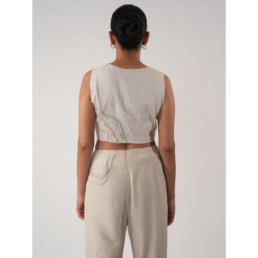 Orthodox Olympus Overlap Beige Crop Top