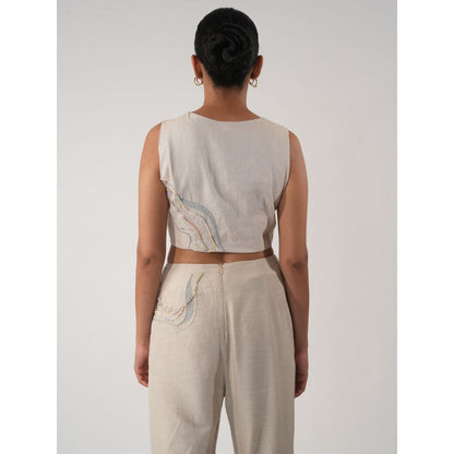 Orthodox Olympus Overlap Beige Crop Top