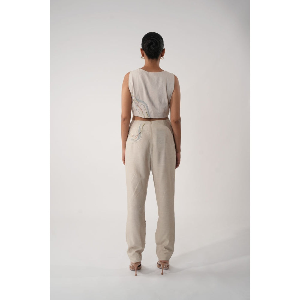 Orthodox Olympus Overlap Beige Crop Top