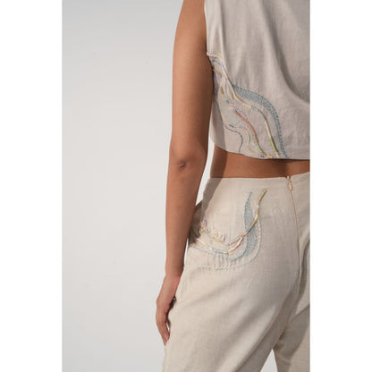 Orthodox Olympus Overlap Beige Crop Top