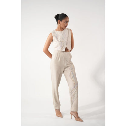 Orthodox Olympus Overlap Beige Crop Top