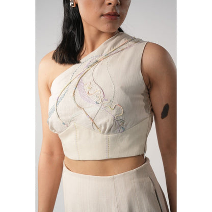 Orthodox Vines Embrace Beige Crop Top