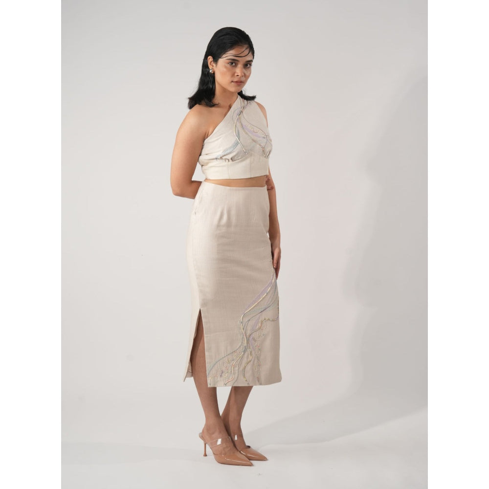 Orthodox Vines Embrace Beige Crop Top