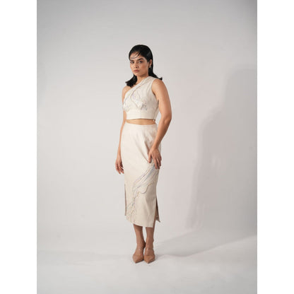 Orthodox Vines Embrace Beige Crop Top