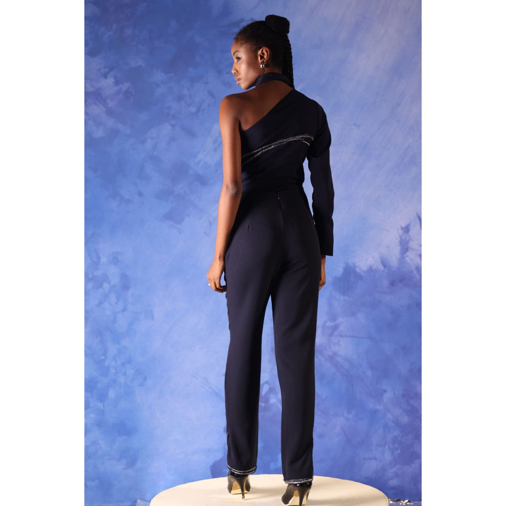 Orthodox Navy Blue Maha Split Hem Pant