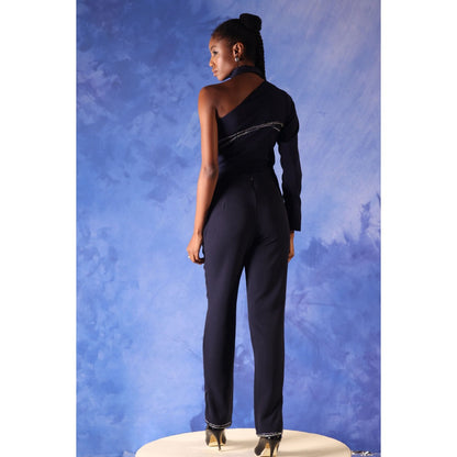 Orthodox Navy Blue Maha Split Hem Pant