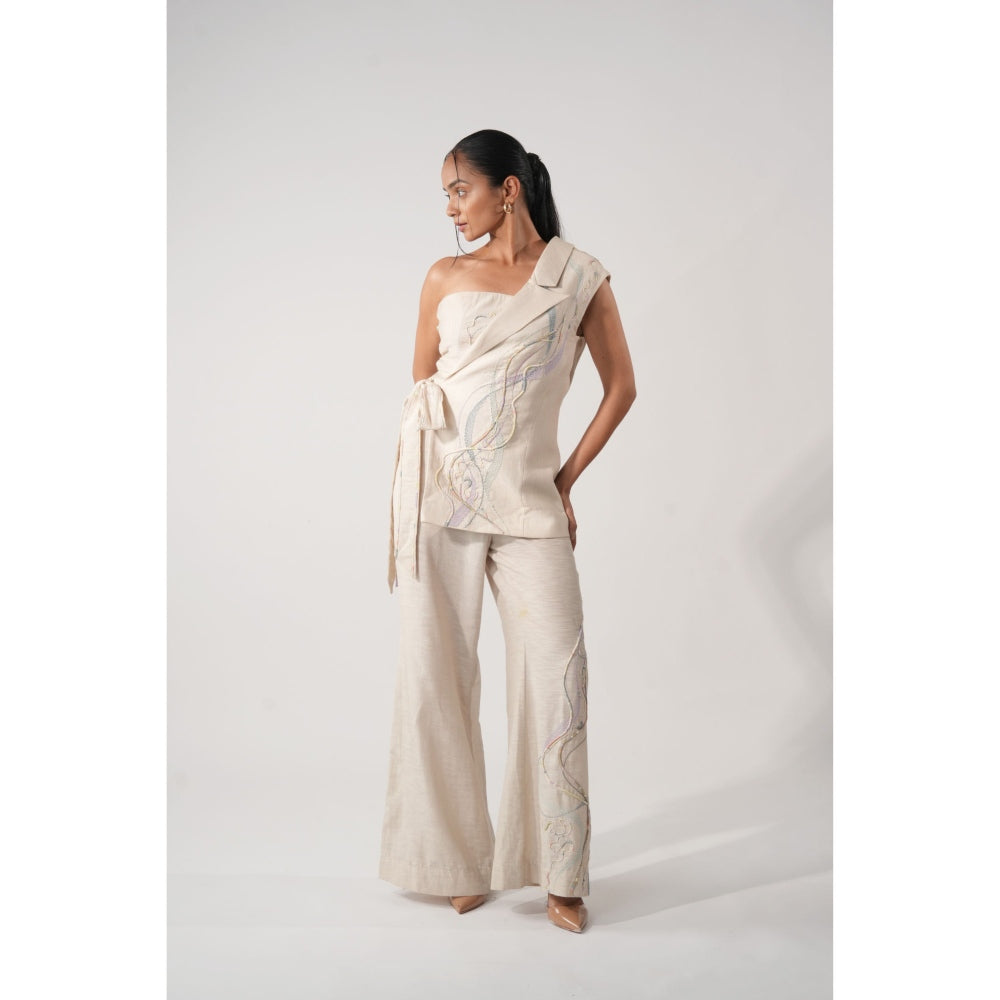 Orthodox Off White Meadow Half Embroidered Jacket