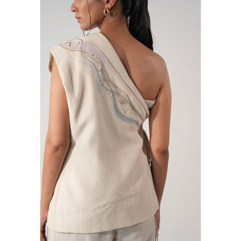 Orthodox Off White Meadow Half Embroidered Jacket