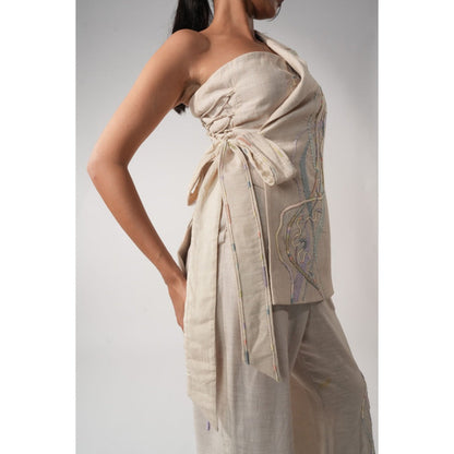 Orthodox Off White Meadow Half Embroidered Jacket