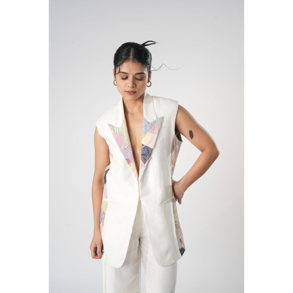 Orthodox Pastel Mosaic Longline Embroidered Blazer