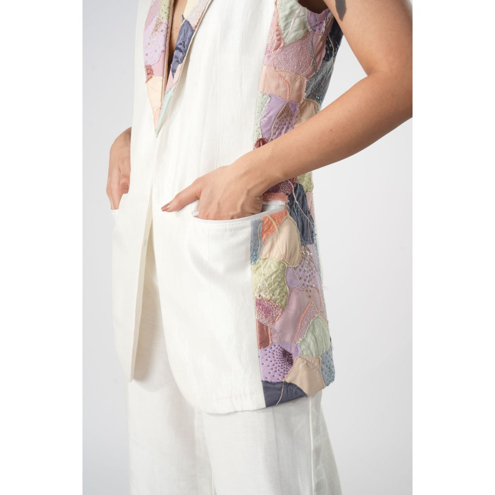 Orthodox Pastel Mosaic Longline Embroidered Blazer