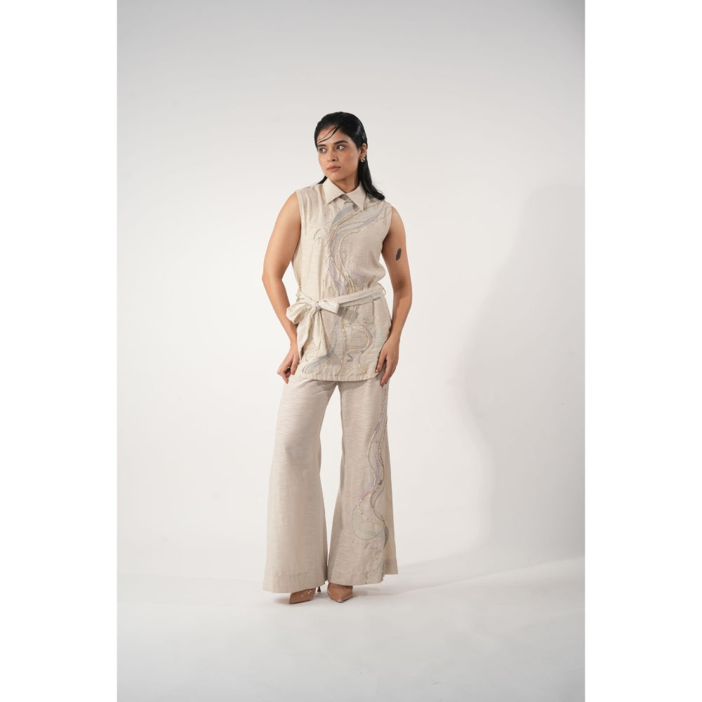 Orthodox Tribaloa Embroidered Top and Belt (Set of 2)