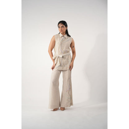 Orthodox Tribaloa Embroidered Top and Belt (Set of 2)