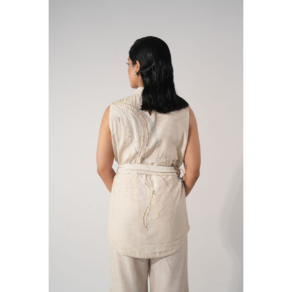 Orthodox Tribaloa Embroidered Top and Belt (Set of 2)