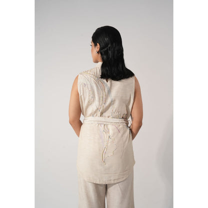 Orthodox Tribaloa Embroidered Top and Belt (Set of 2)