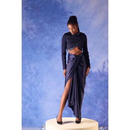 Orthodox Navy Blue Zahra Overlap Jacket