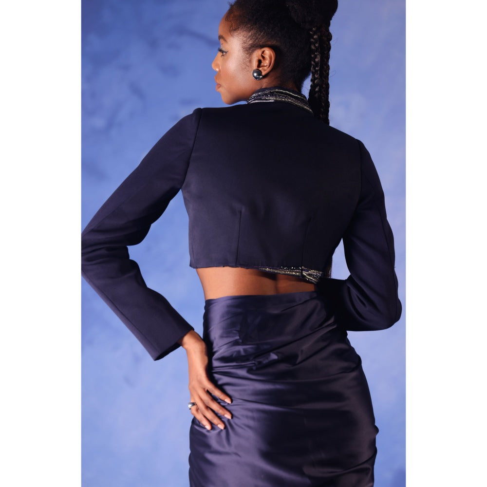 Orthodox Navy Blue Zahra Overlap Jacket