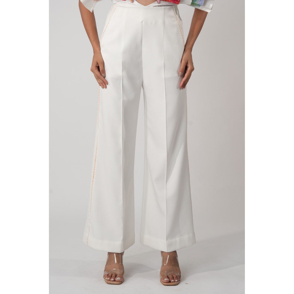 Orthodox White High-Waisted Trousers