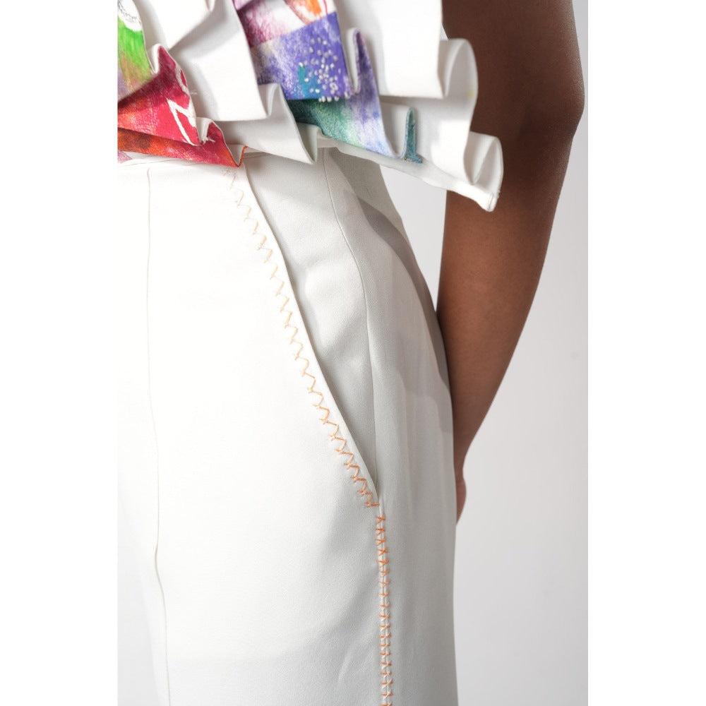 Orthodox White High-Waisted Trousers