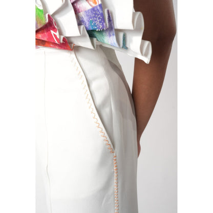 Orthodox White High-Waisted Trousers