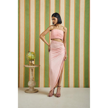 Orthodox Curve Drop Pink Maxi Skirt