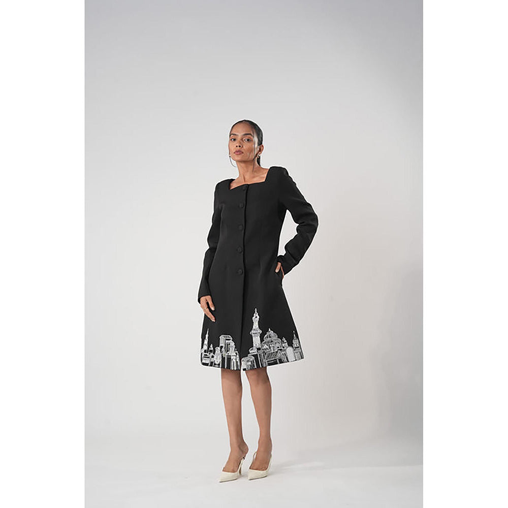 Orthodox Cassius Long Coat Black Crepe Dress