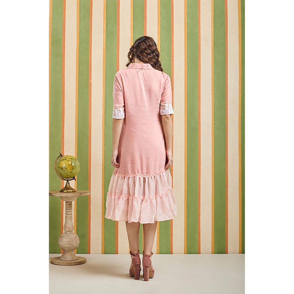 Orthodox Velina Blush Drop Pink Cotton Linen Dress