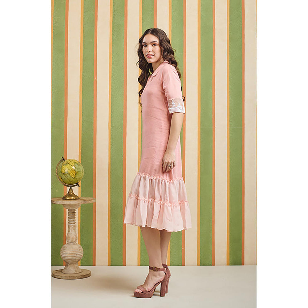 Orthodox Velina Blush Drop Pink Cotton Linen Dress
