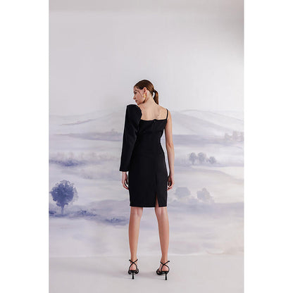 Orthodox Echelon Black Crepe Dress
