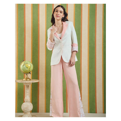 Orthodox Womens Colorblock Pink Blazer