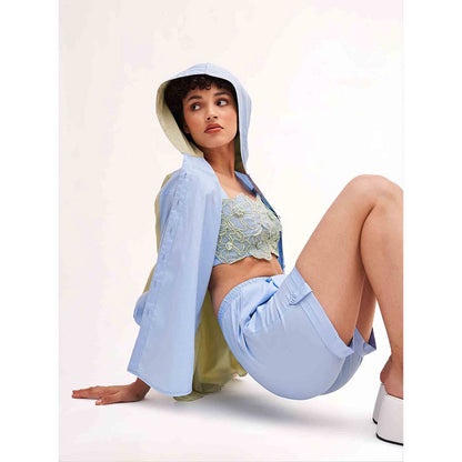 Our Love Oomp Embroidered Bralette With Shorts (Set of 2)