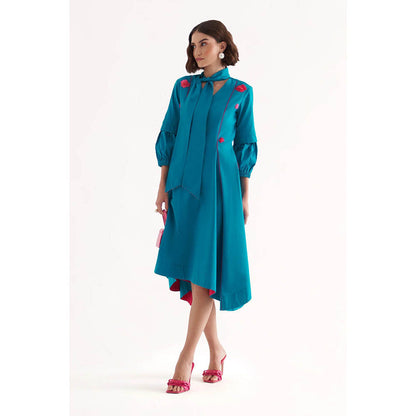 Our Love Cirrus Turquoise Cotton Midi Dress