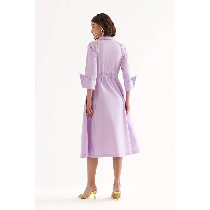Our Love Cleave Lavender Cotton Midi Dress