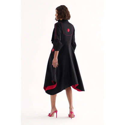 Our Love Cirrus Black Cotton Midi Dress