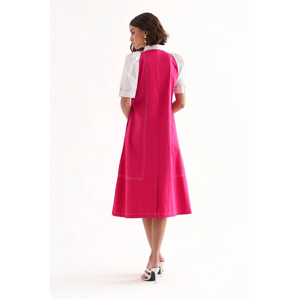 Our Love Barbie Cotton Fuchsia Midi Dress
