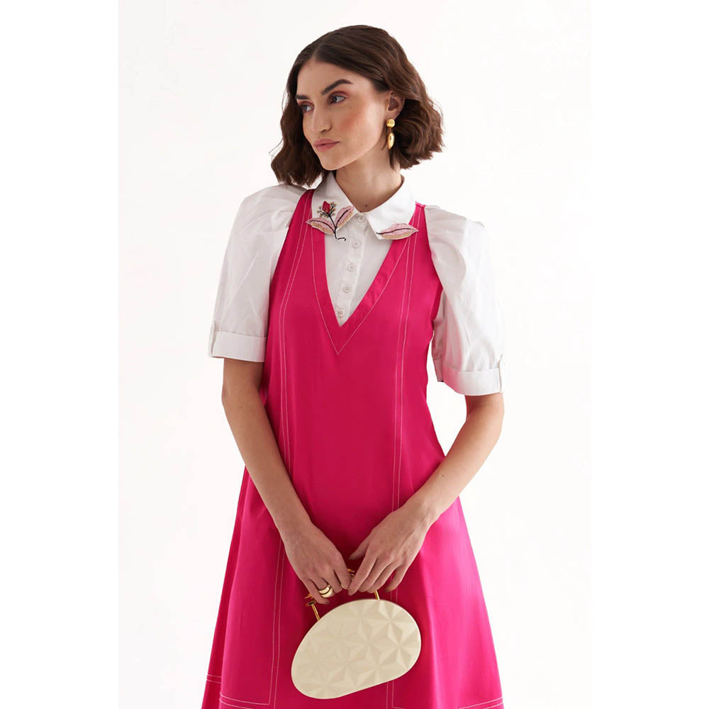 Our Love Barbie Cotton Fuchsia Midi Dress