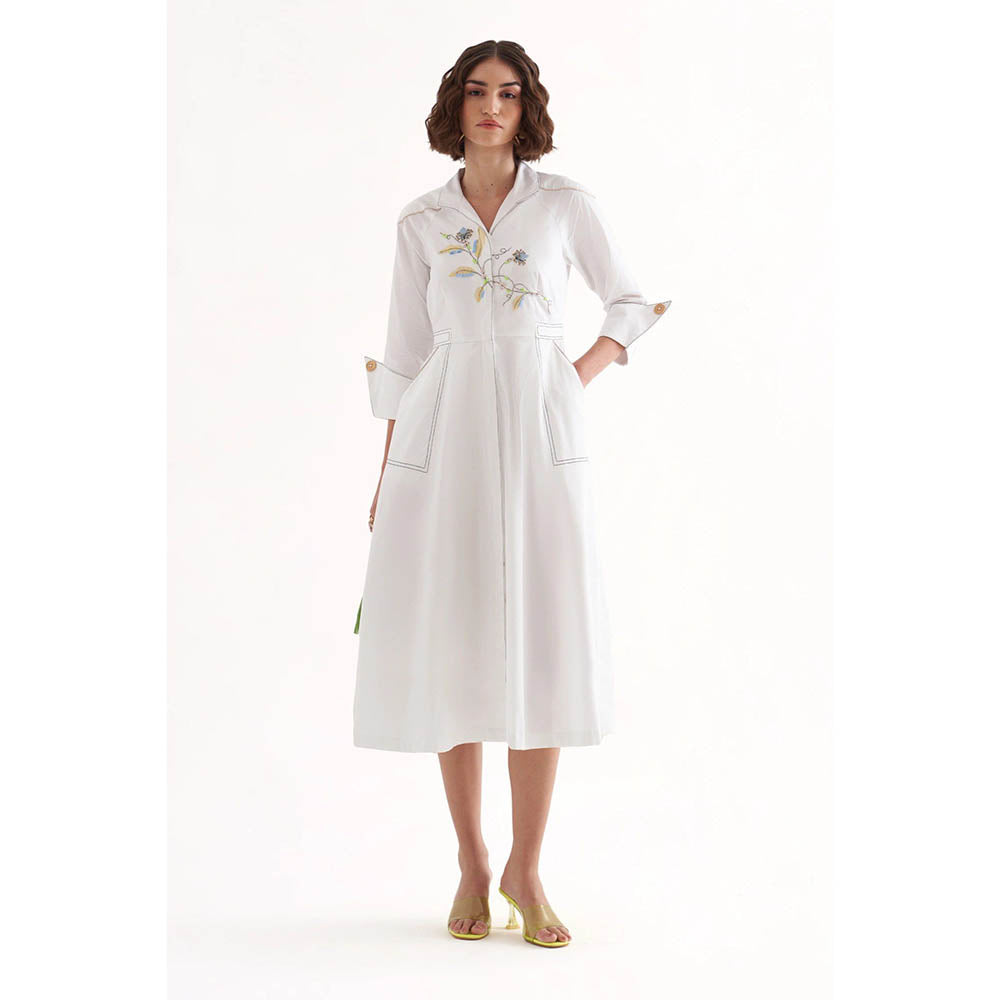 Our Love Ce La Vie Dress White Cotton Midi Dress