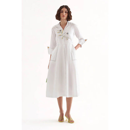 Our Love Ce La Vie Dress White Cotton Midi Dress