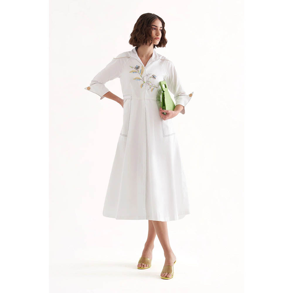 Our Love Ce La Vie Dress White Cotton Midi Dress
