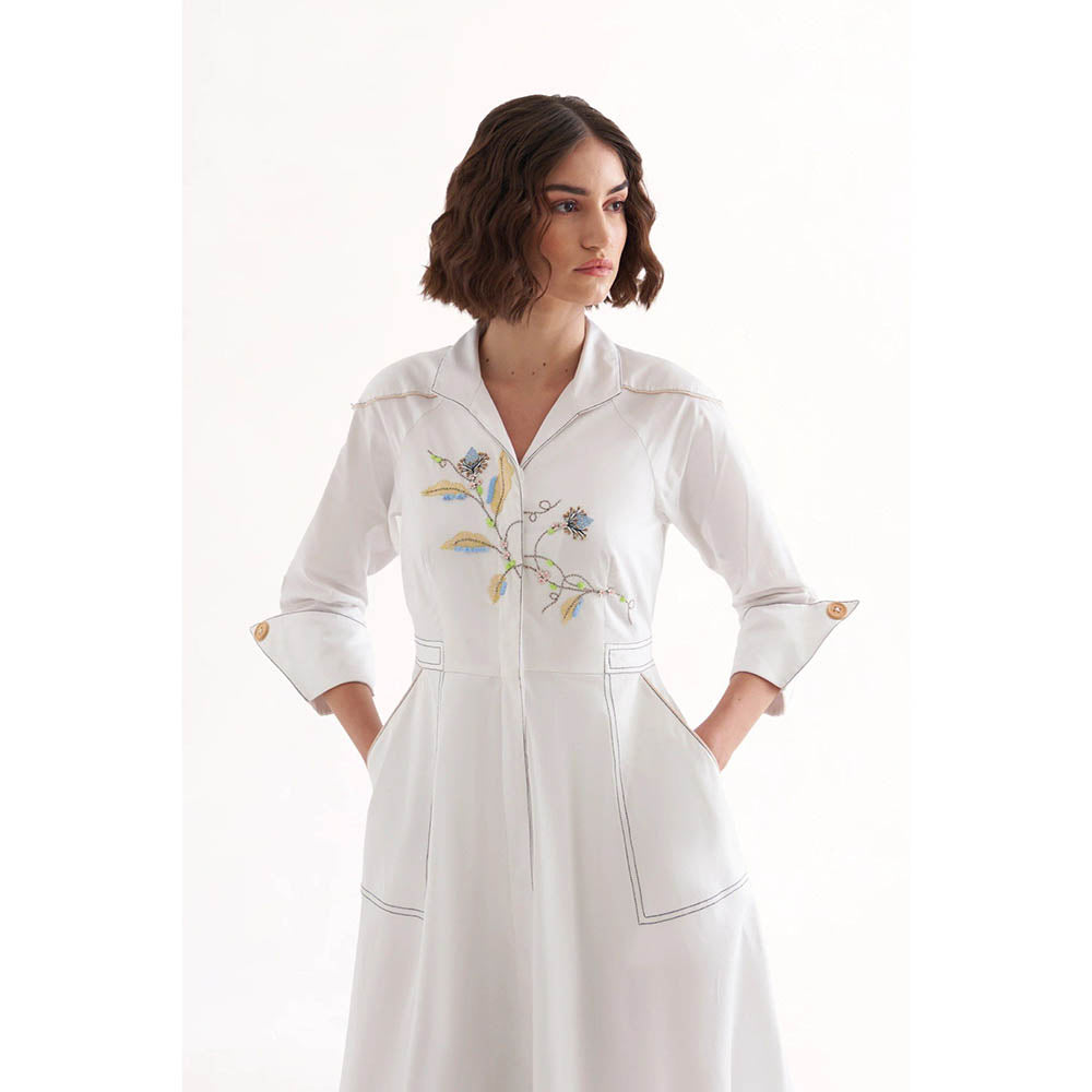 Our Love Ce La Vie Dress White Cotton Midi Dress