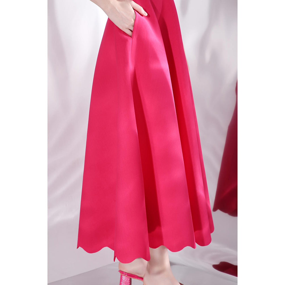 Ozeqo Gladys Pink Solid Strapless Tube Maxi Dress