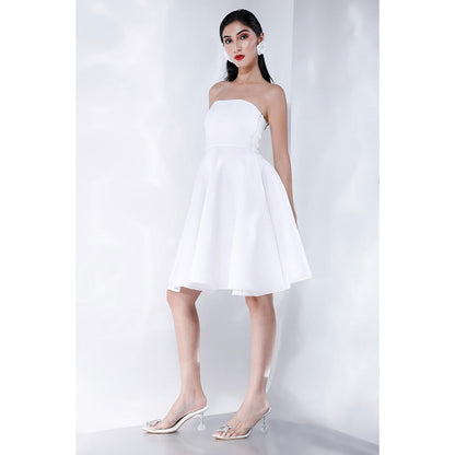 Ozeqo Tyche Black Solid Strapless Dress