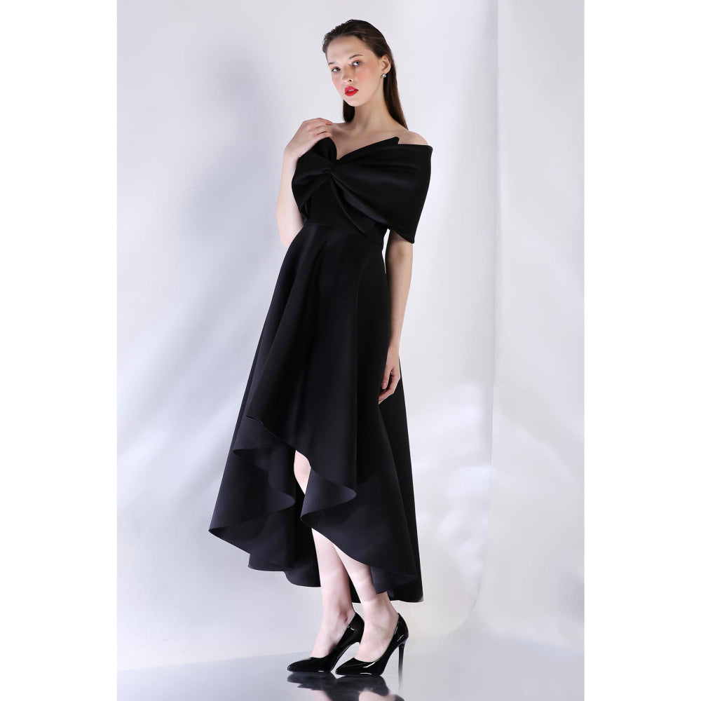 Ozeqo Womens Black Dress with Wrap (Set of 2)