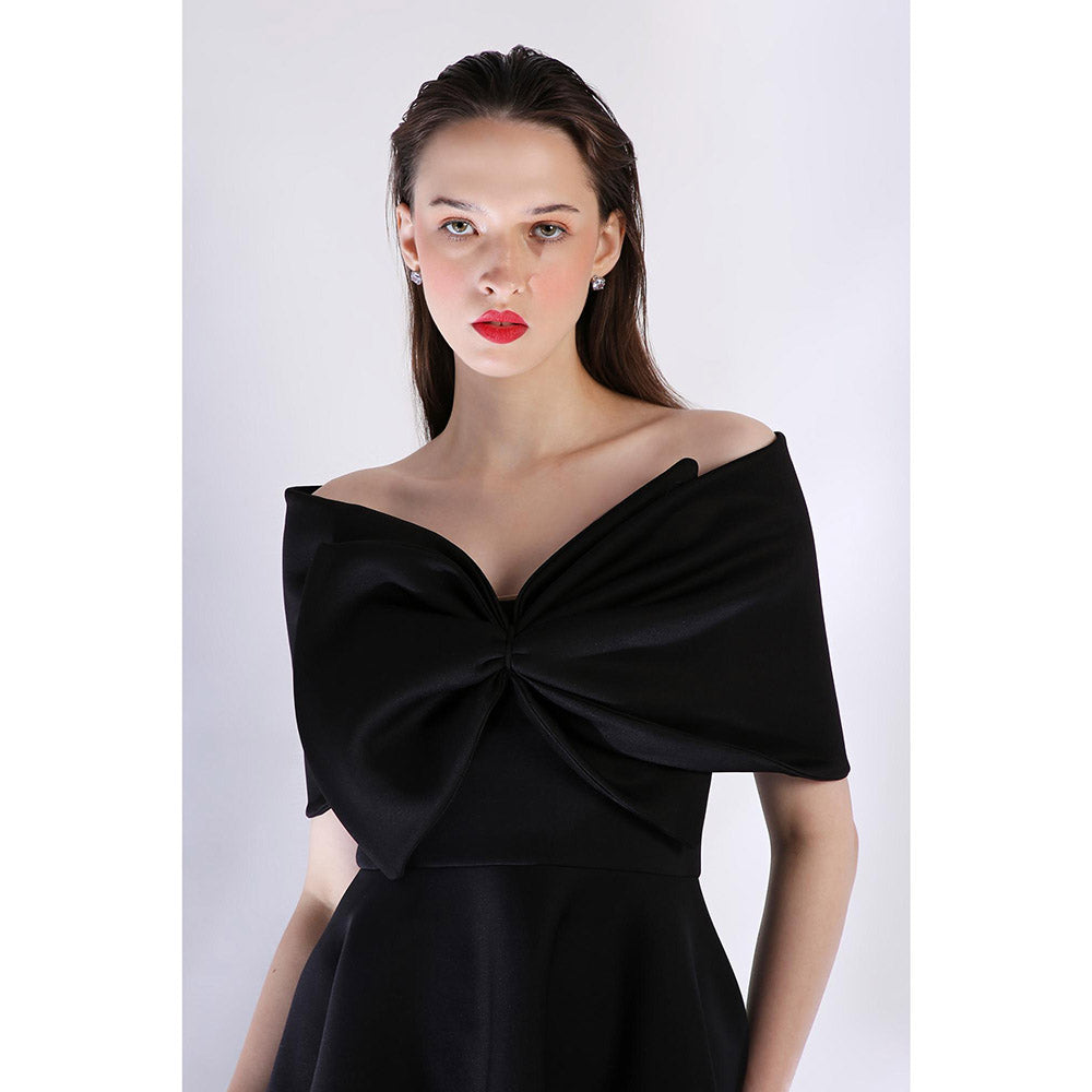 Ozeqo Womens Black Dress with Wrap (Set of 2)