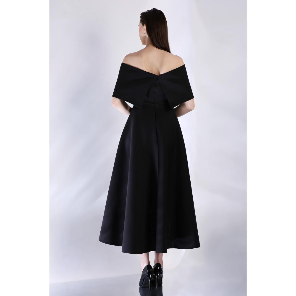 Ozeqo Womens Black Dress with Wrap (Set of 2)