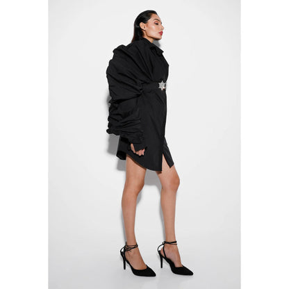 Ozeqo Womens Black Dress with Belt (Set of 2)