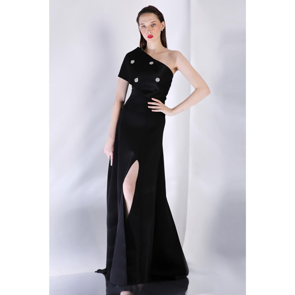 Ozeqo Womens Black Dress with Wrap (Set of 2)