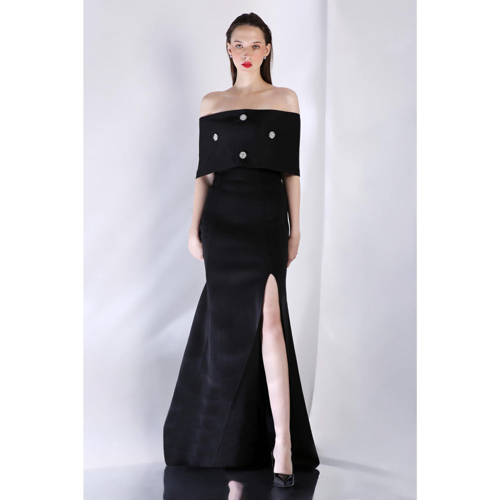 Ozeqo Womens Black Dress with Wrap (Set of 2)