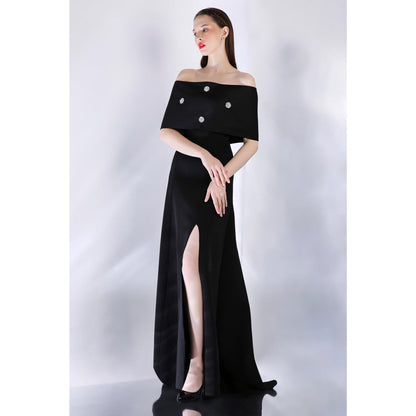 Ozeqo Womens Black Dress with Wrap (Set of 2)